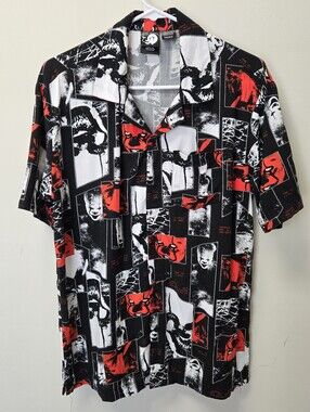 Stephen King It Pennywise Short Sleeve Button Down Shirt Size Small